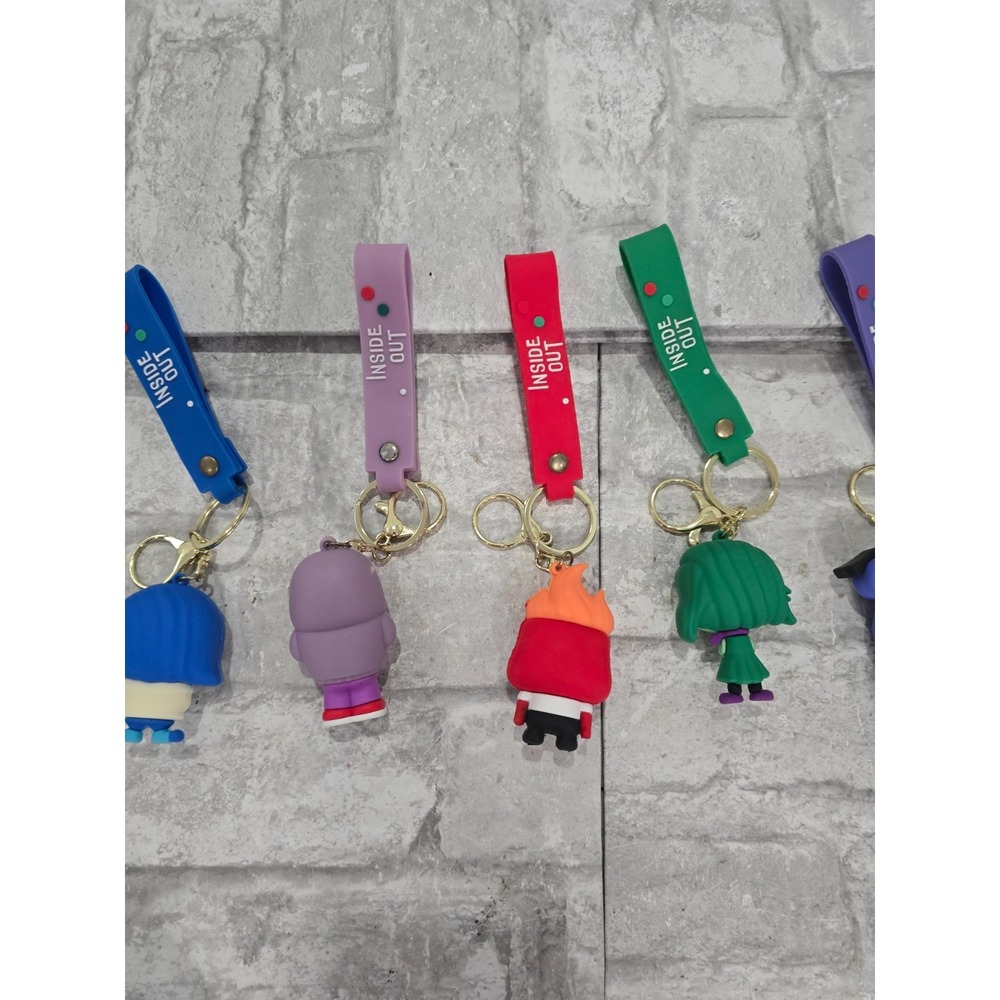 Disney Inside Out 2 3D Pendant Keychains Anxiety Ennui Embarrassment Fear Anger - Picture 7 of 8